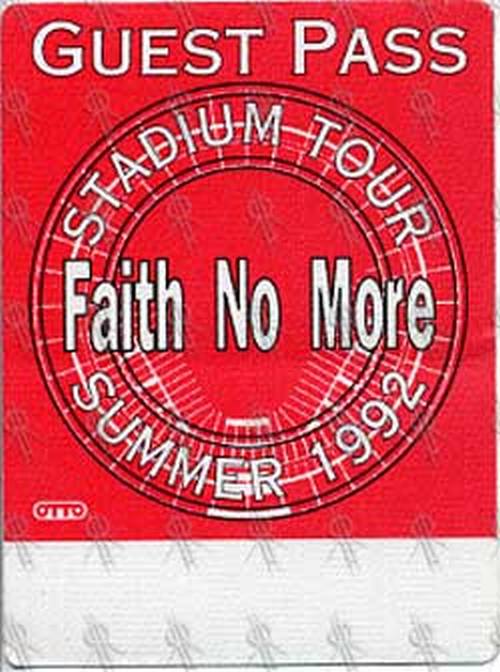 FAITH NO MORE - Summer 1992 Stadium Tour Guest Pass - 1