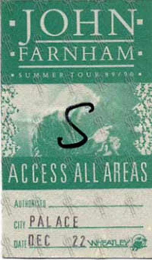 FARNHAM-- JOHN - Summer 1989/90 Tour Access All Areas Pass - 2
