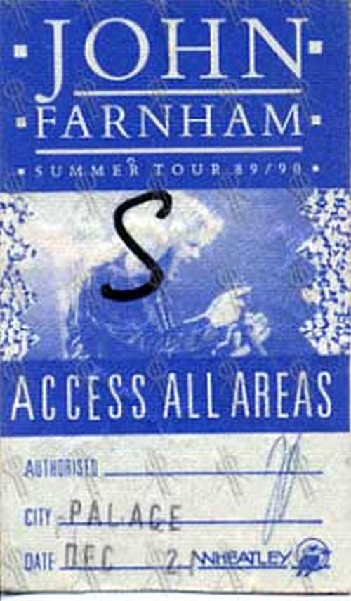 FARNHAM-- JOHN - Summer 1989/90 Tour Access All Areas Pass - 3