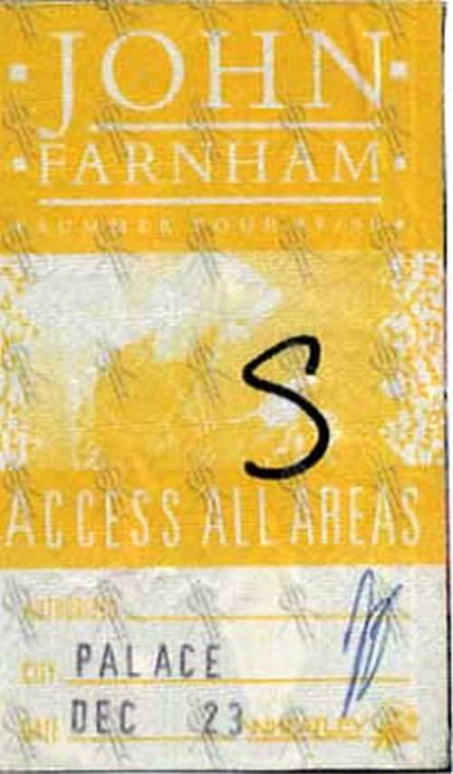 FARNHAM-- JOHN - Summer 1989/90 Tour Access All Areas Pass - 1