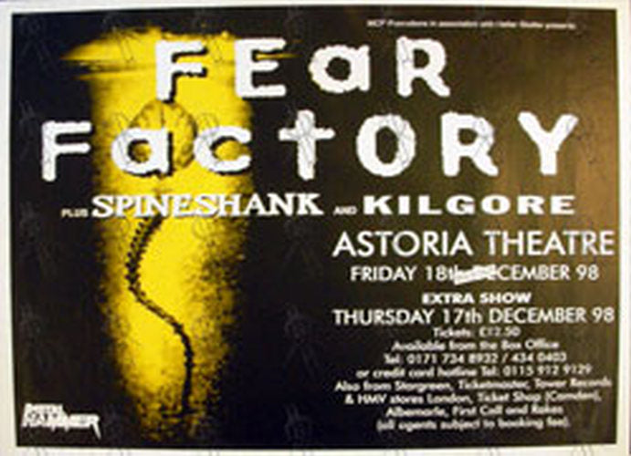 FEAR FACTORY - U.K. December 1998 Shows Poster - 1