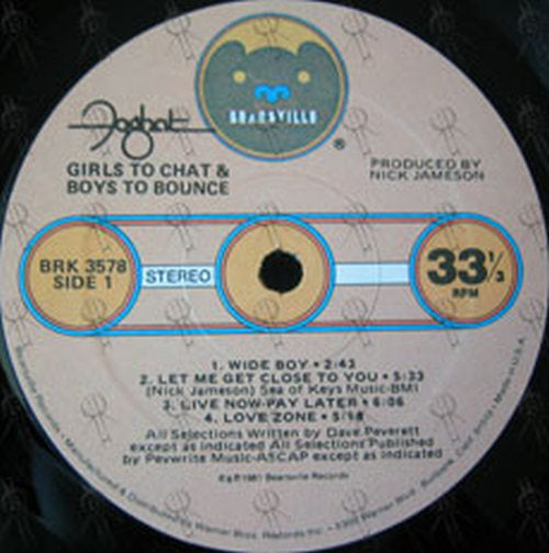 FOGHAT - Girls To Chat And Boys To Bounce - 3