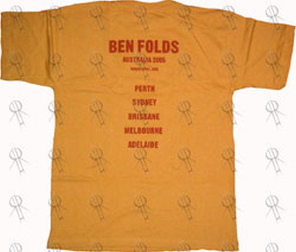 FOLDS-- BEN - Yellow &#39;Songs For Silverman&#39; Australian 2005 Tour T-Shirt - 3