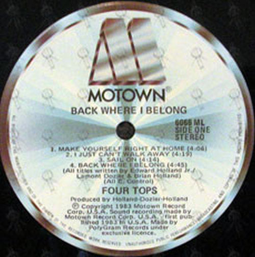 FOUR TOPS - Back Where I Belong - 3