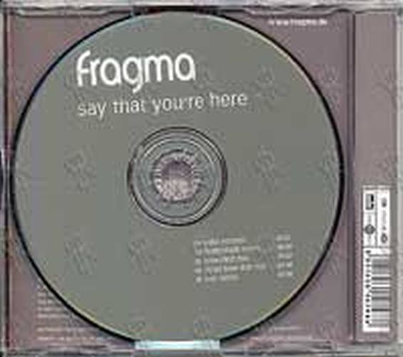 FRAGMA - Say That You&#39;re Here - 2