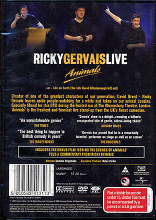 GERVAIS-- RICKY - Animals - Live - 2