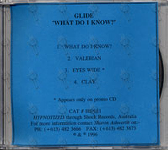 GLIDE - What Do I Know? - 1