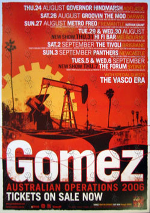 GOMEZ - 'Australian Operations' 2006 Tour Poster - 1