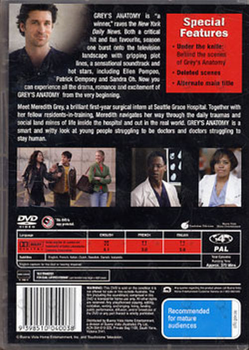 GREY'S ANATOMY - Season One - 2