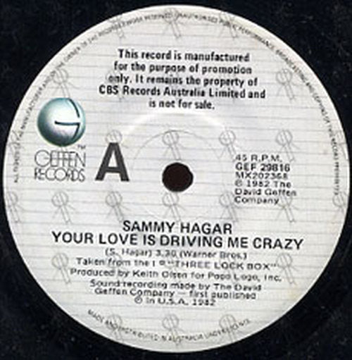 HAGAR-- SAMMY - Your Love Is Driving Me Crazy - 2