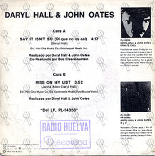 HALL & OATES - Say It Isn't So - 2