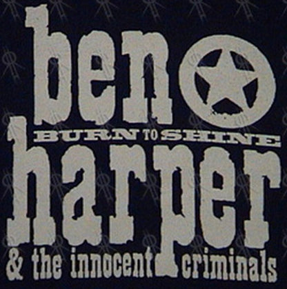 HARPER-- BEN - Navy Blue 'Burn To Shine' Misprinted Oz/NZ 2000 Tour T-Shirt - 2