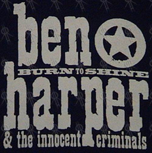 HARPER-- BEN - Navy Blue &#39;Burn To Shine&#39; Misprinted Oz/NZ 2000 Tour T-Shirt - 2
