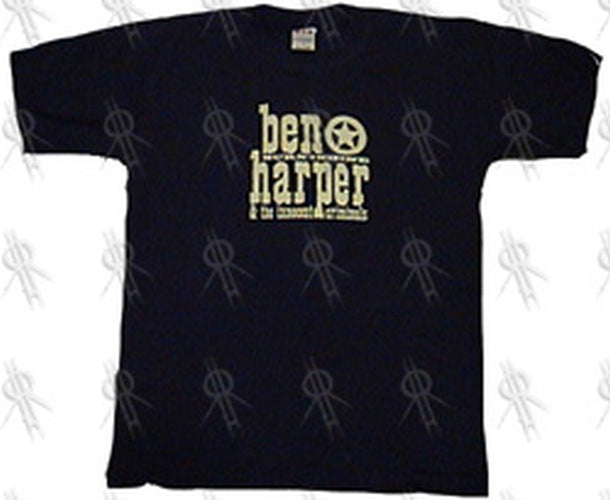HARPER-- BEN - Navy Blue &#39;Burn To Shine&#39; Misprinted Oz/NZ 2000 Tour T-Shirt - 1