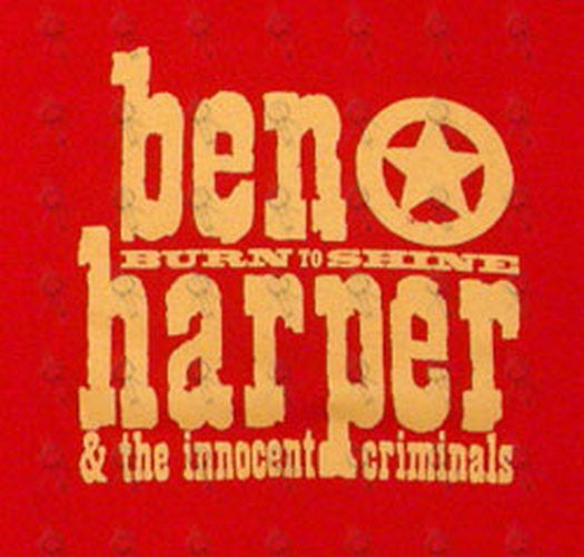 HARPER-- BEN - Red &#39;Burn To Shine&#39; Misprinted Oz/NZ 2000 Tour T-Shirt - 2