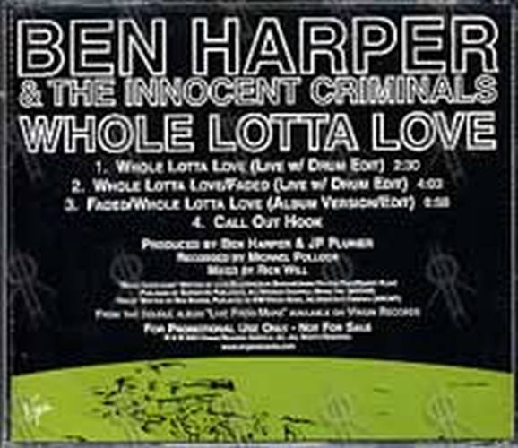 HARPER-- BEN - Whole Lotta Love - 2