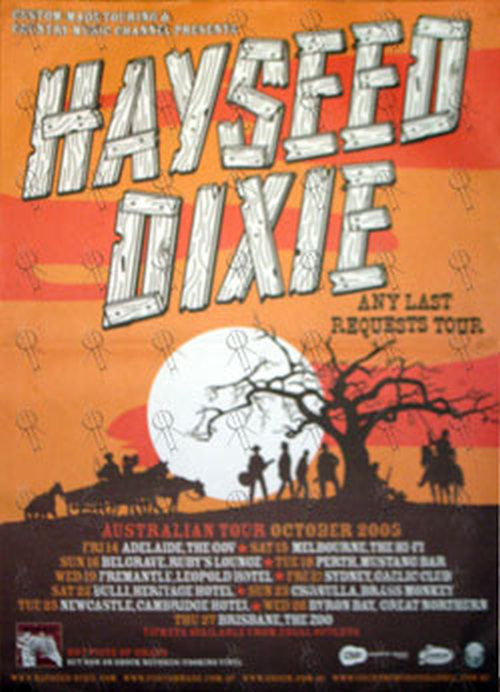 HAYSEED DIXIE - October 2005 Australian Tour Poster - 1