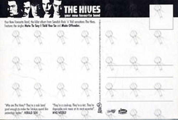 HIVES-- THE - &#39;Your New Favourite Band&#39; Album Promo Postcard - 2