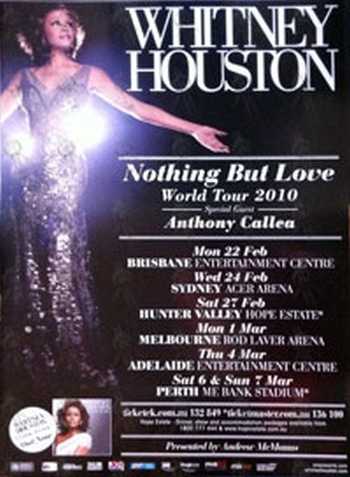 HOUSTON-- WHITNEY - &#39;Nothing But Love&#39; 2010 World Tour Poster - 1