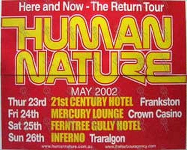 HUMAN NATURE - &#39;Here And Now - The Return 2002 Victorian Tour Poster - 1