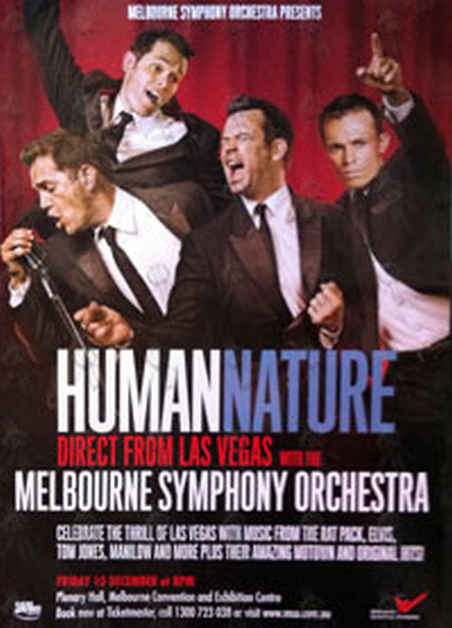 HUMAN NATURE - 'With The Melbourne Symphony Orchestra' 10 Dec 2010 Show Poster - 1