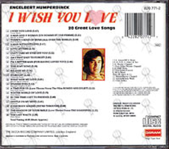 HUMPERDINCK-- ENGELBERT - I Wish You Love: 20 Great Love Songs - 2