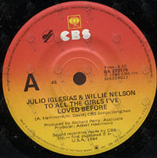 IGLESIAS-- JULIO & NELSON-- WILLIE - To All The Girls I've Loved Before - 3