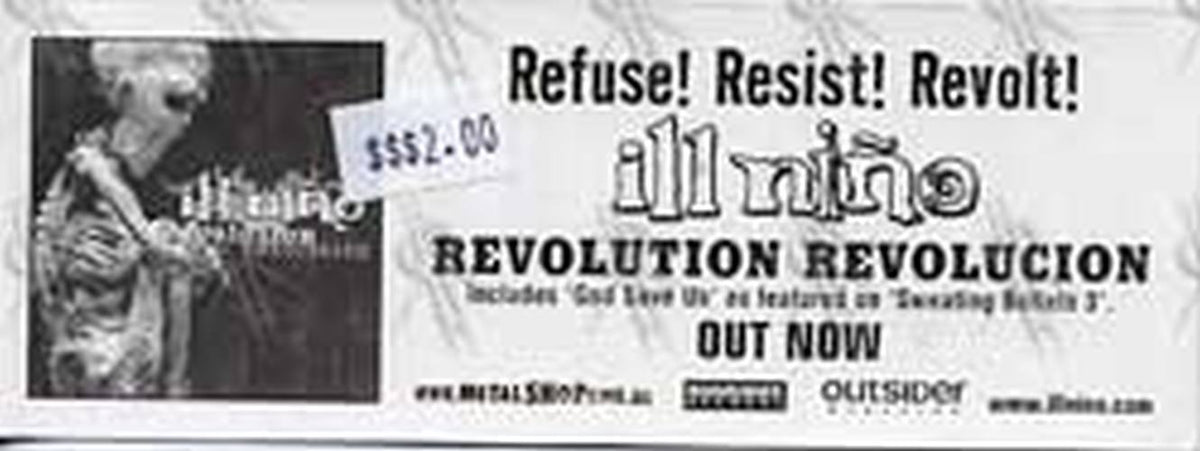 ILL NINO - &#39;Revolution Revolucion&#39; Album Sticker - 2