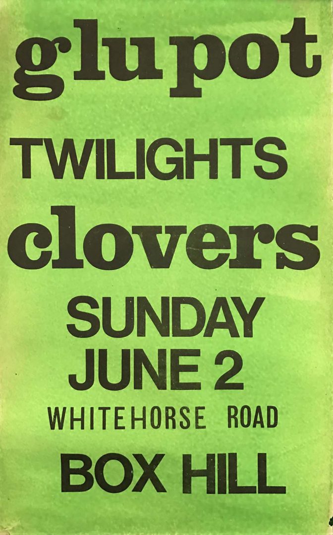 Glu Pot, Box Hill Town Hall, Melbourne, 2nd June 1967 Green Show Poster