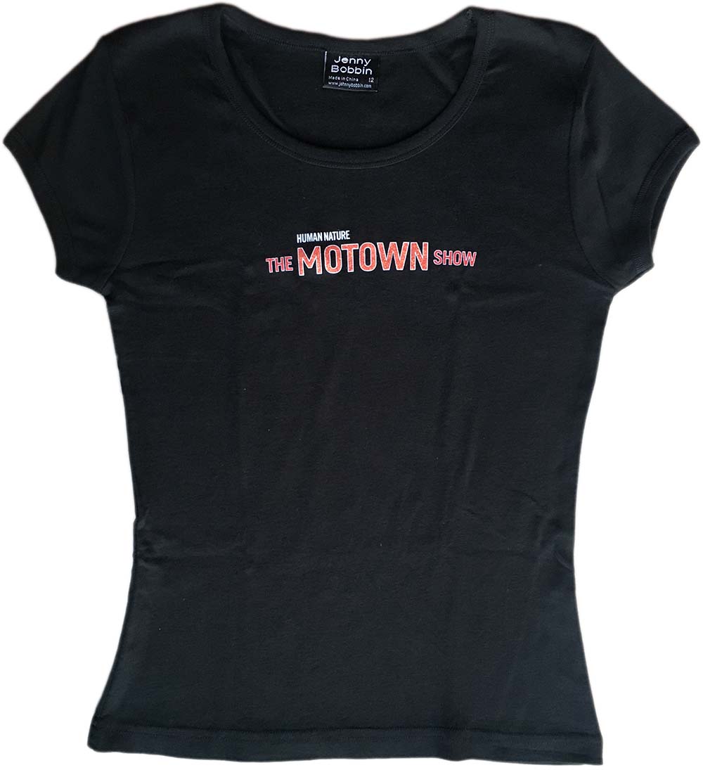 The Motown Show Glitter Logo Girls 2006 Australian Tour Black T-Shirt