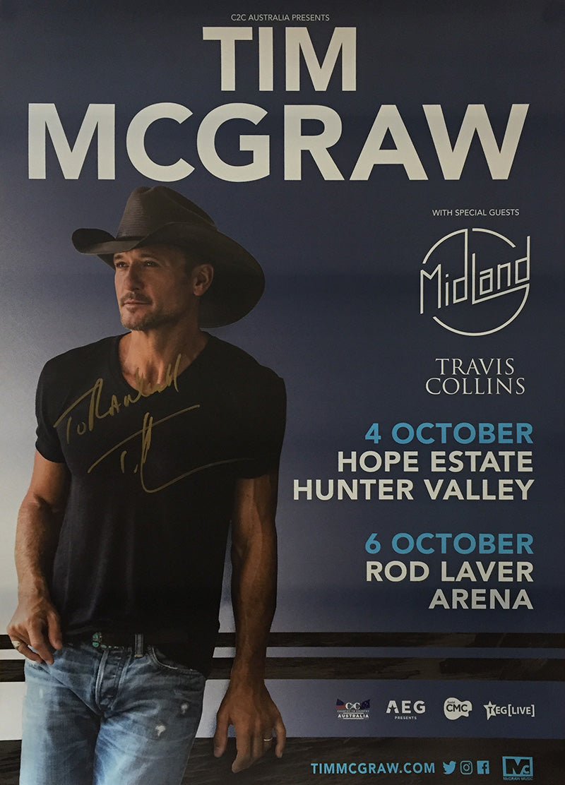 Tim McGraw Signed 2019 Tour Poster