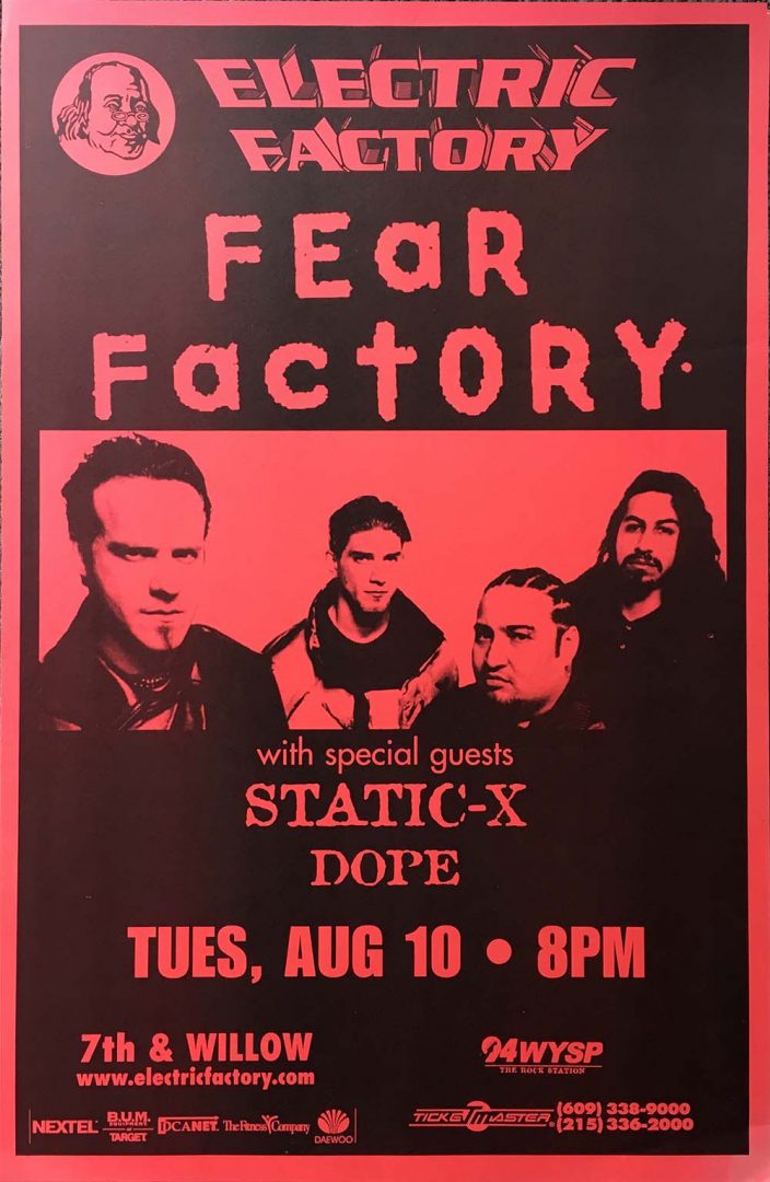 Electric Factory, Philadelphia, 10th August 1999 Show Poster