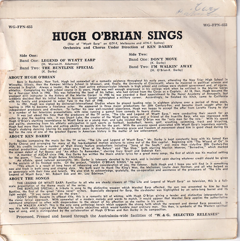 TV's Wyatt Earp Sings