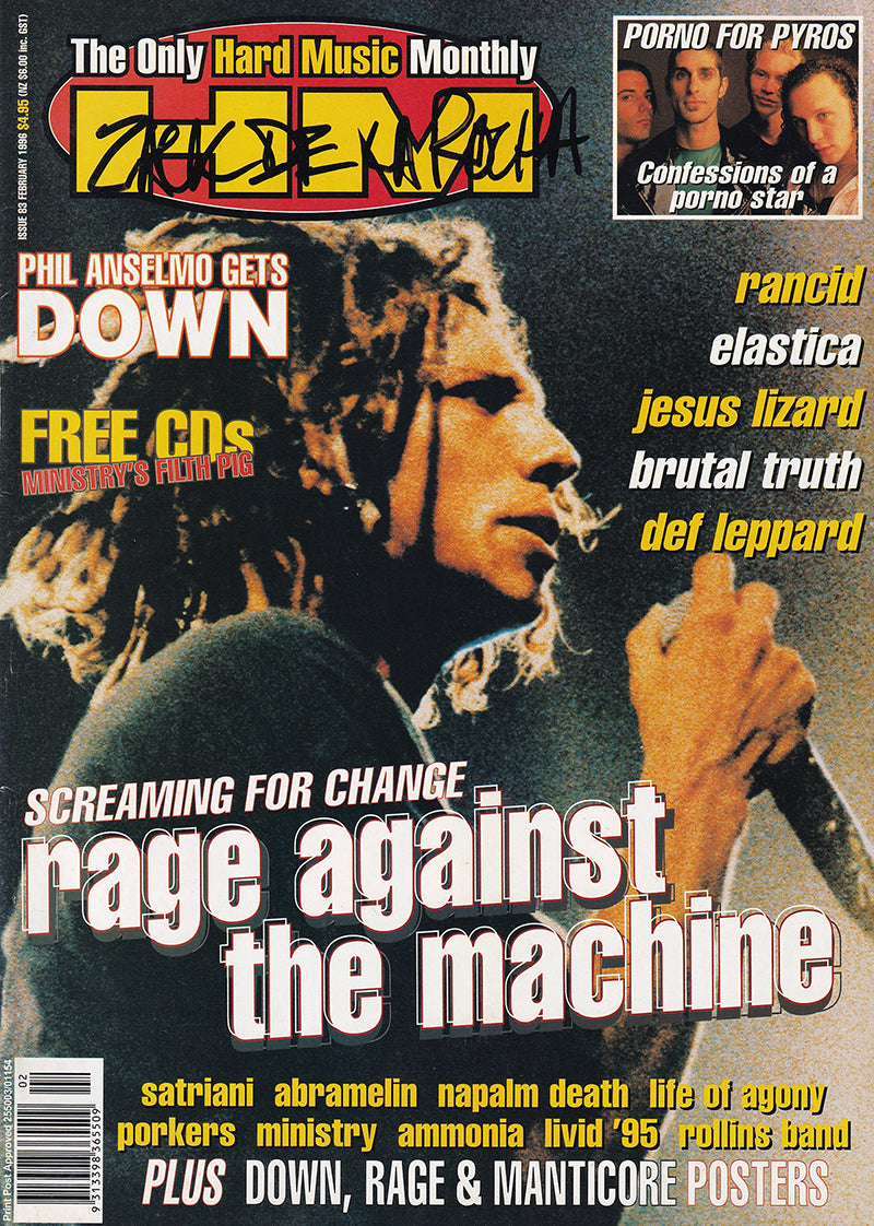 Hard Music - February 1996 - Issue #83 - Signed By Zack De La Rocha On Cover