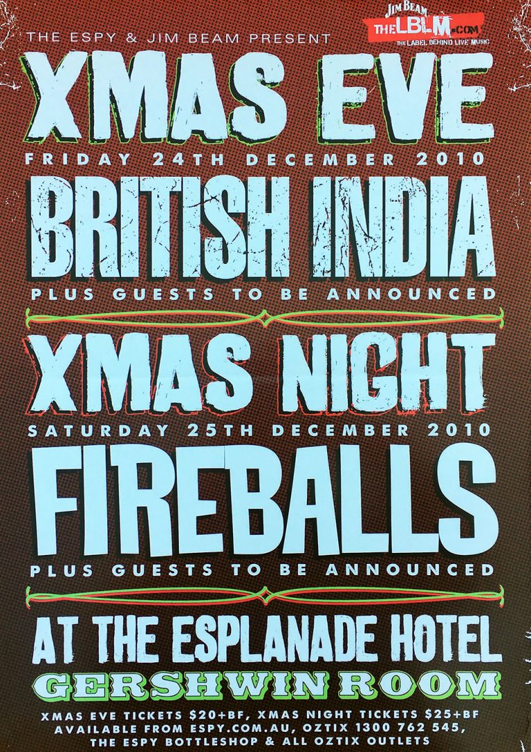 Esplanade Hotel, St Kilda Christmas Eve 2010 Show Poster