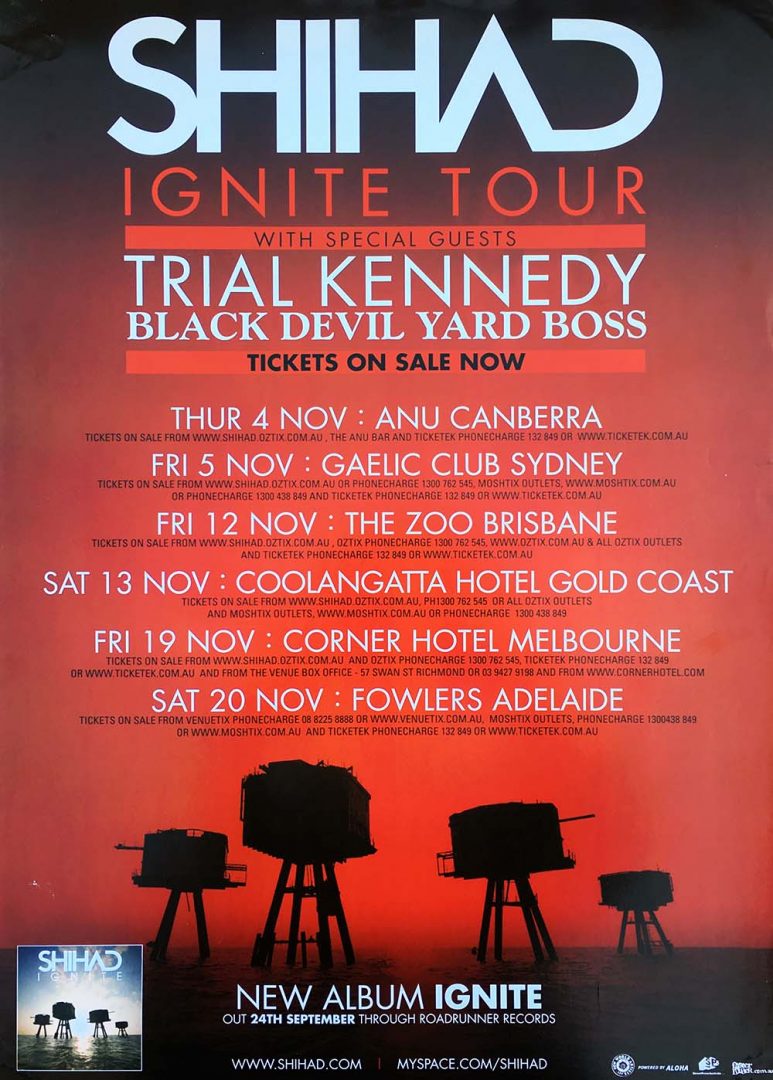 2010 Ignite Album Australian Tour Poster