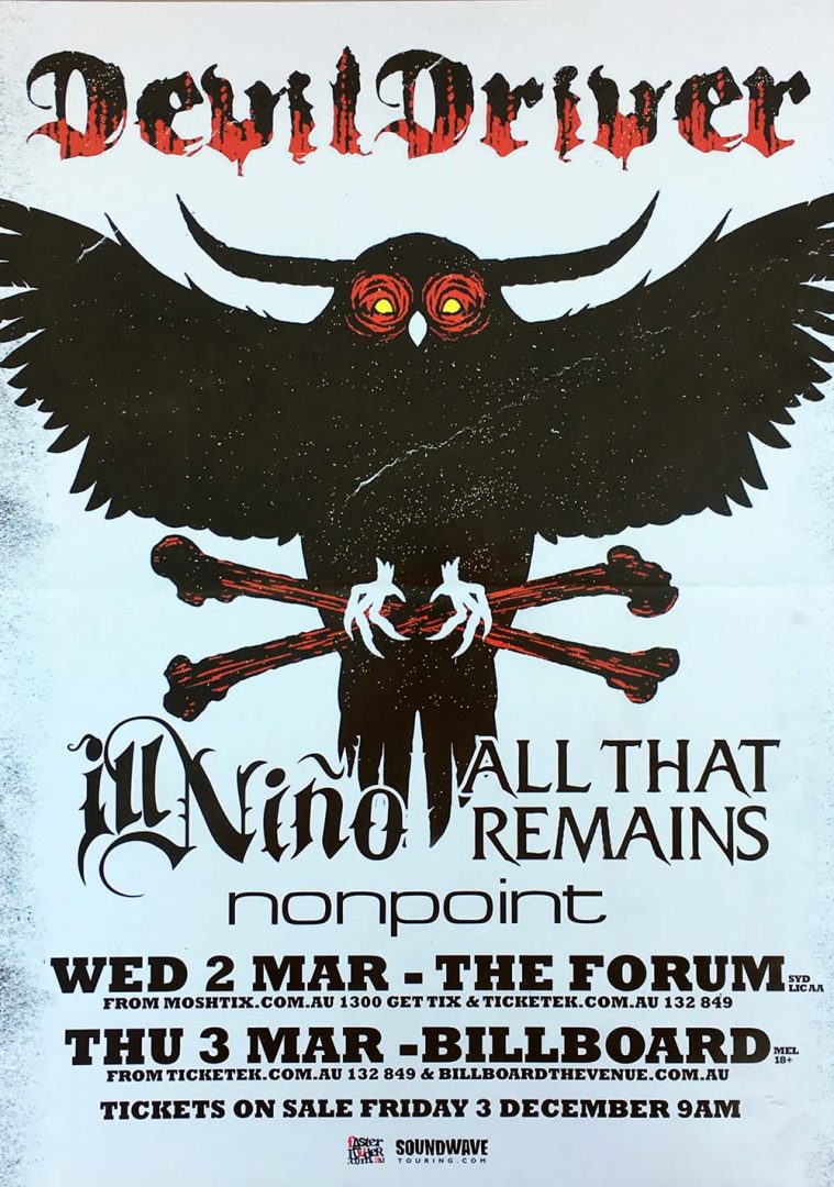 2011 Australian Soundwave Sideshows Tour Poster