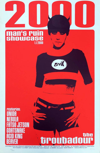 Troubadour, Hollywood, 7th January 2000 Man's Ruin Showcase Poster