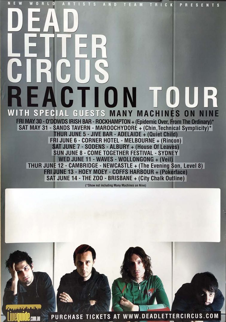 Reaction 2008 Australian Tour Poster
