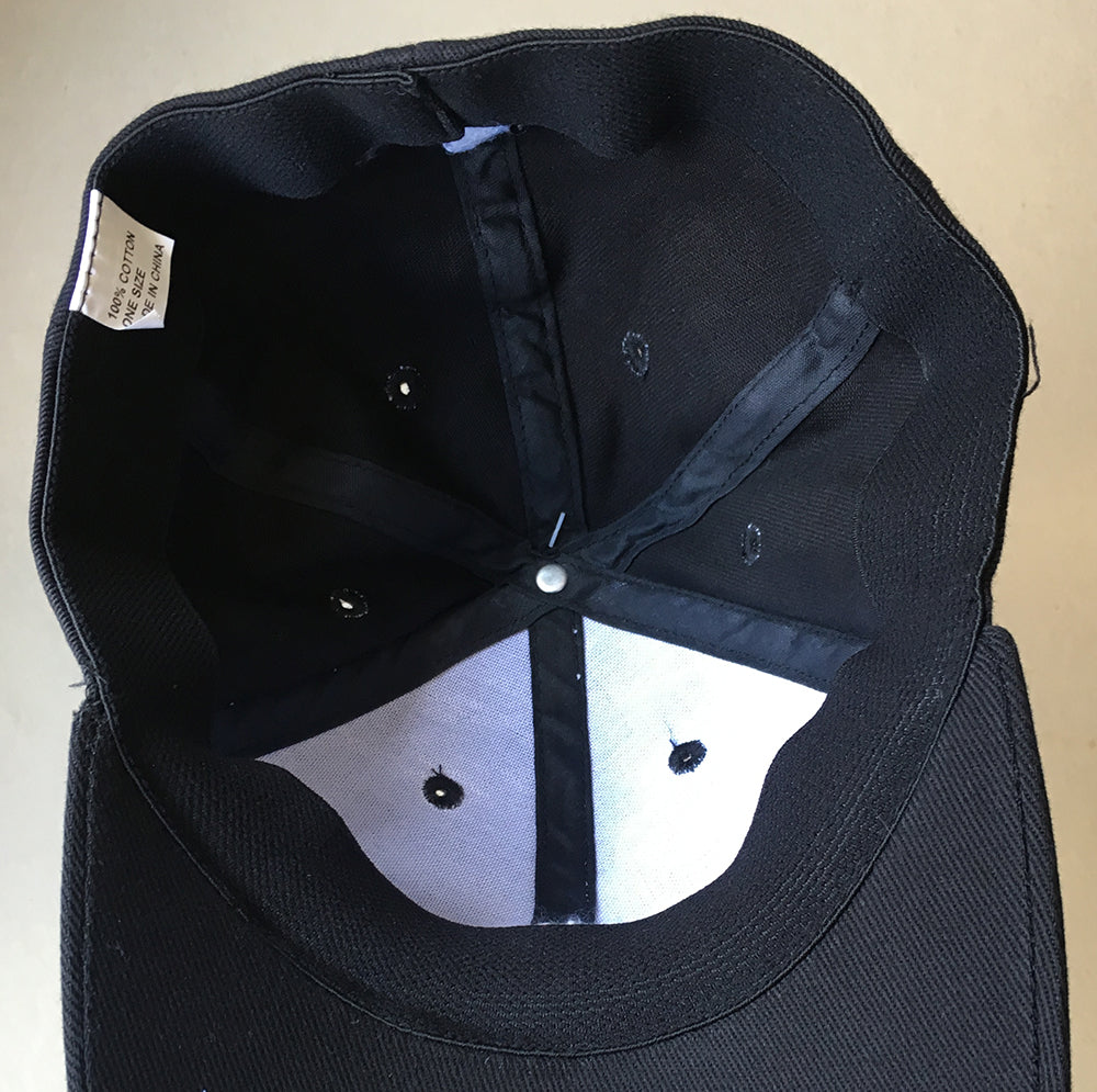 Black Embroidered Logo Cap