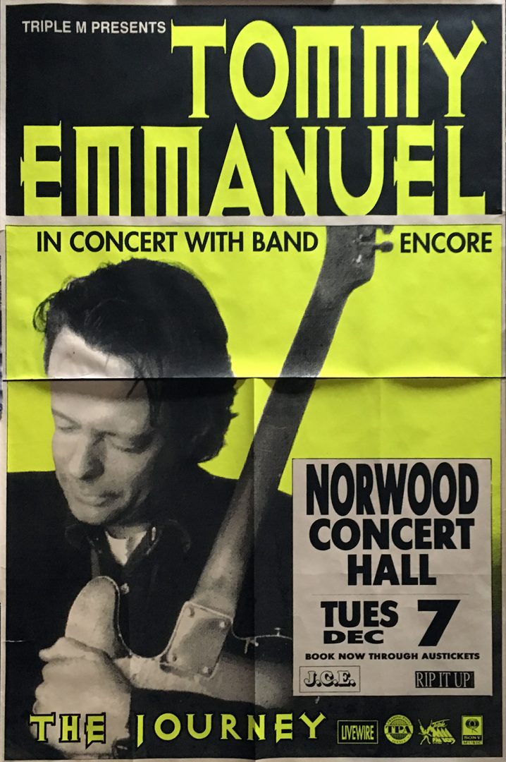 Norwood Concert Hall, Adelaide, 7th December 1993 Show Poster