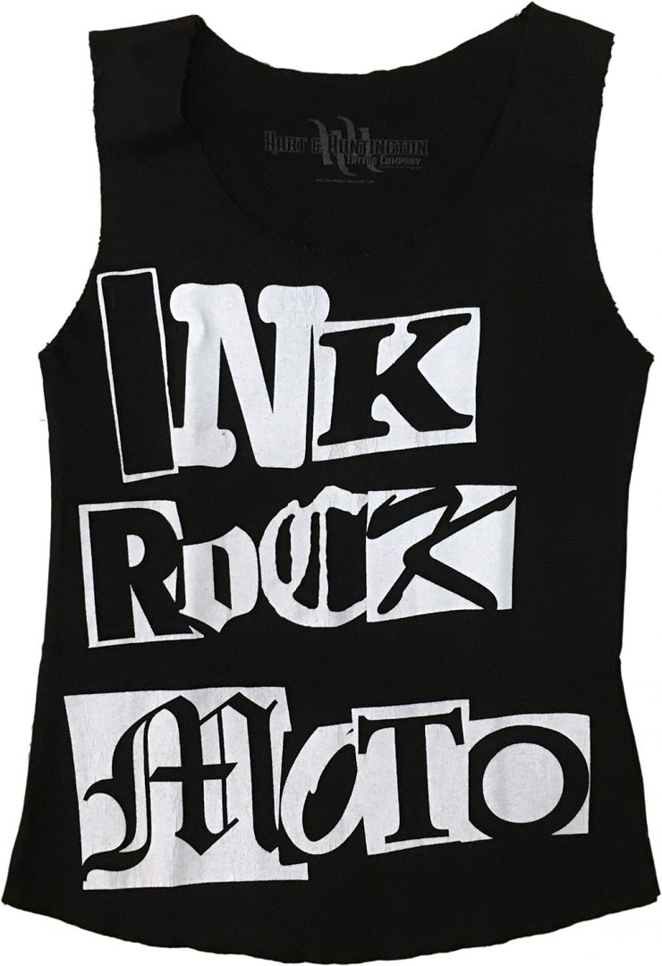 Ink Rock Moto Design Black Girls Singlet