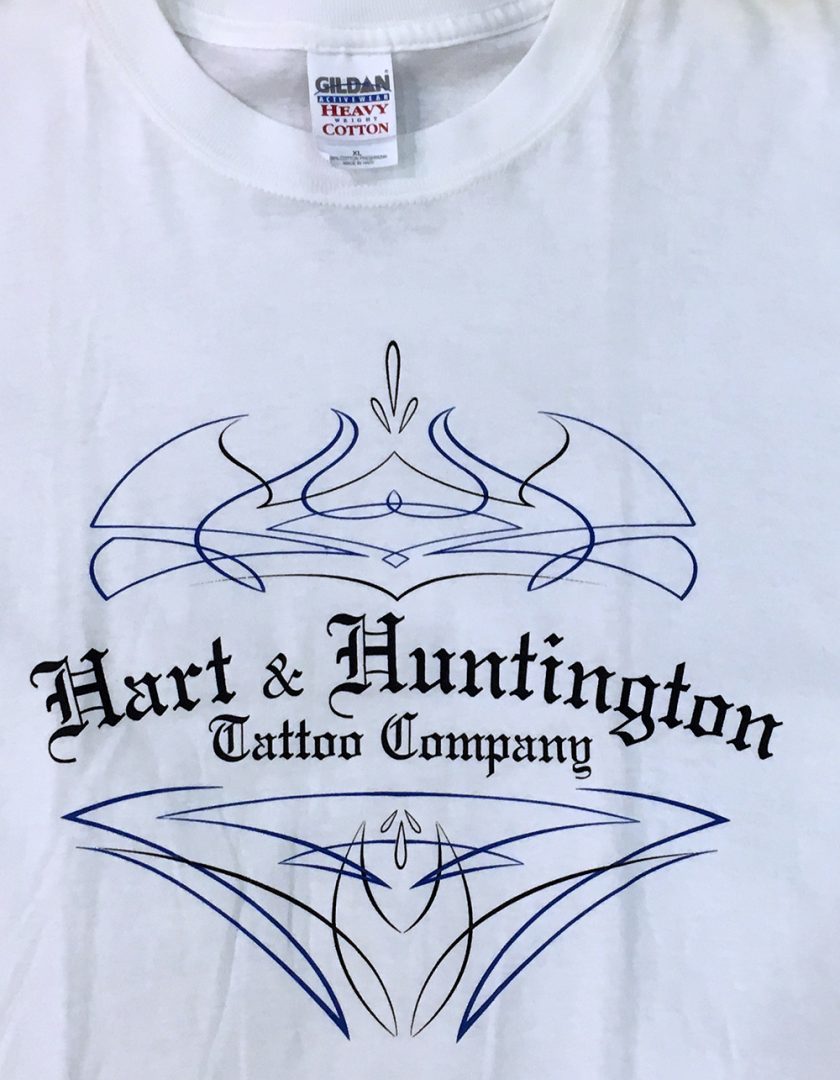 Pinstripe White Design Logo T-Shirt