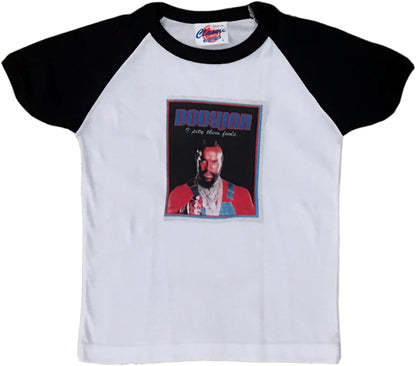 Mr. T Design Ringer-Style White And Black T-Shirt