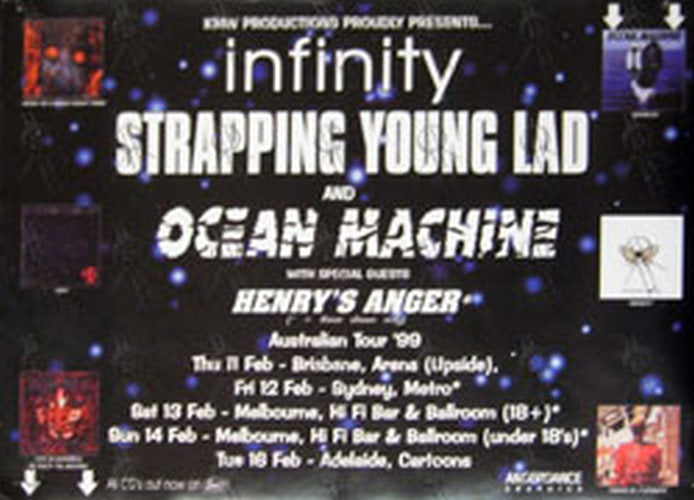 INFINITY|STRAPPING YOUNG LAD|OCEAN MACHINE - 1999 Australian Tour Poster - 1