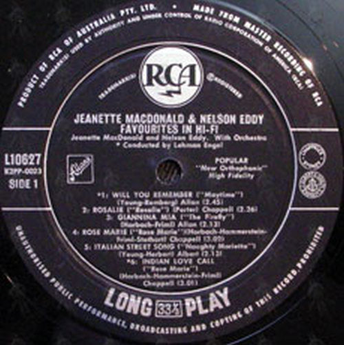 JEANETTE MacDONALD & NELSON EDDY - Favourites In Hi-Fi - 3