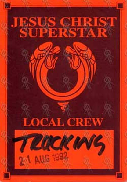 JESUS CHRIST SUPERSTAR - Australian Tour Local Crew Pass - 2