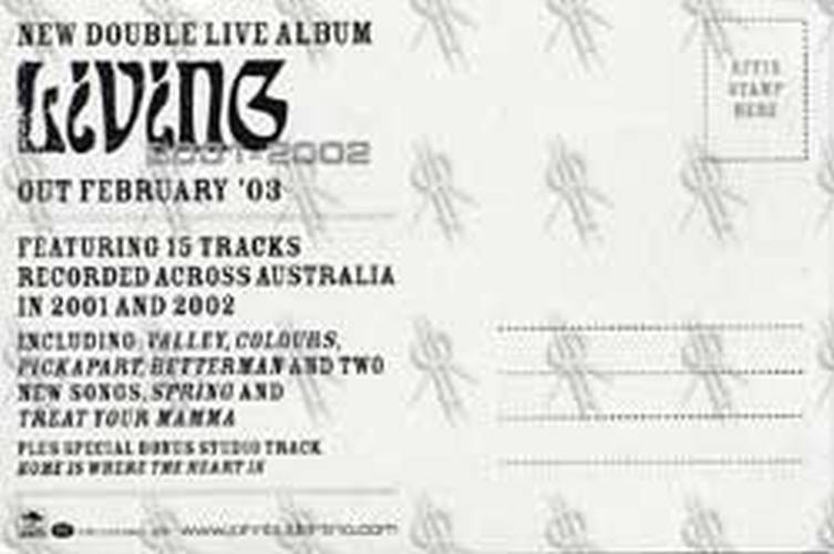 JOHN BUTLER TRIO-- THE - 'Living 2001-2002' Postcard - 2