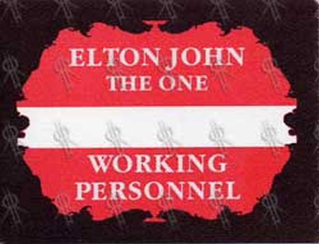 JOHN-- ELTON - &#39;The One&#39; Tour Working Personnel Pass - 1