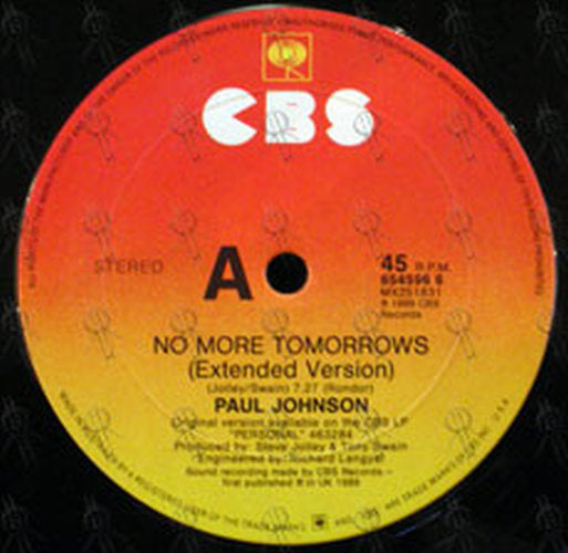 JOHNSON-- PAUL - No More Tomorrows - 3